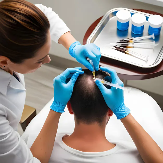 جلسة علاج الثعلبة نهائيا بالحقن الحديثة مع دكتورة نجلاء الزغبي في بنها