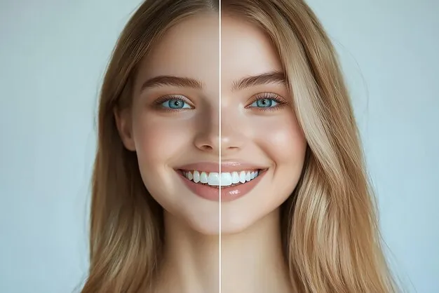 صورة توضح قبل وبعد فيلر خطوط الابتسامة لعلاج التجاعيد حول الفم